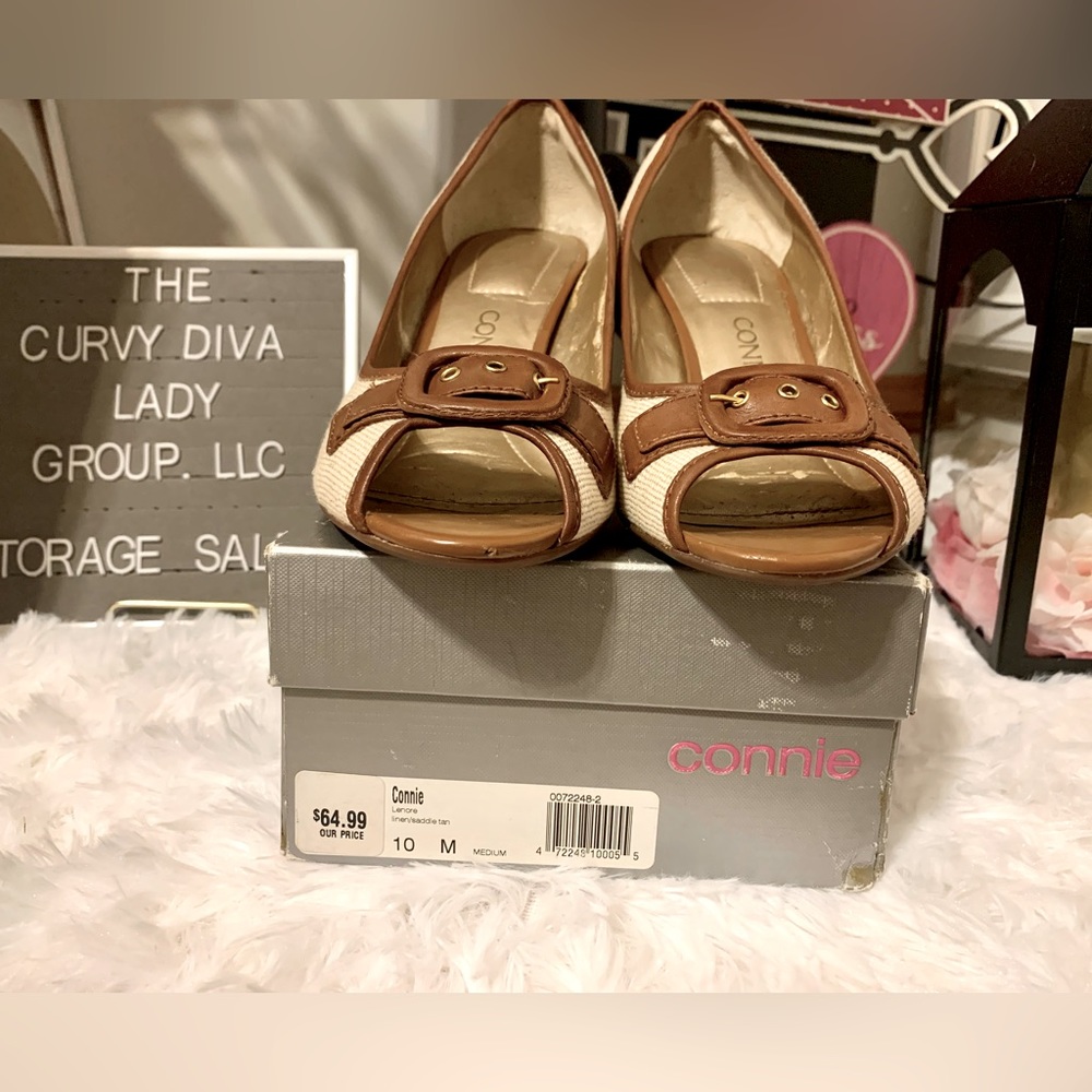 Connie - Lenore canvas & leather heels
